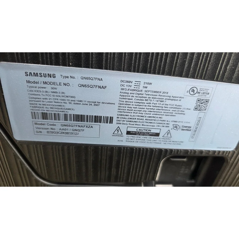 SAMSUNG QN65Q7FNAFXZA MAIN BOARD BN94-12832A BN97-14018A Untested